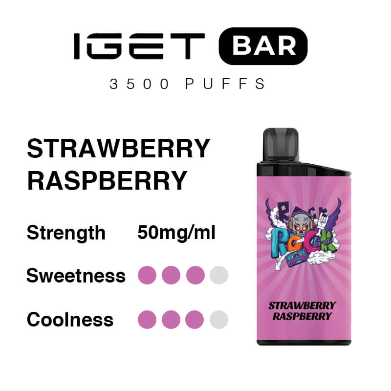 IGET Bar 3500 Puffs-Strawberry Raspberry - VAPESAU