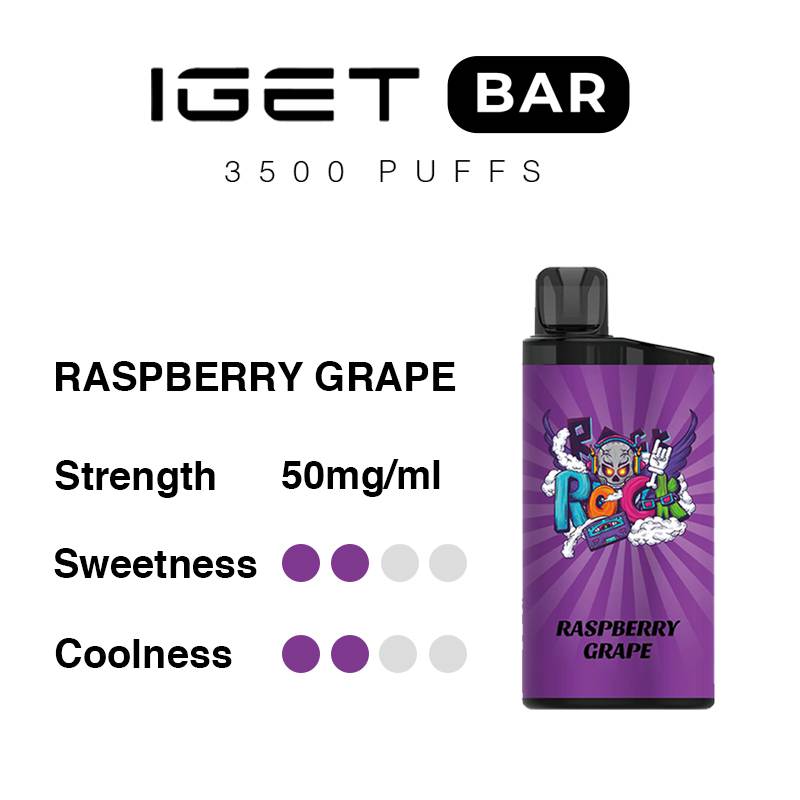 IGET Bar 3500 Puffs-Raspberry Grape - VAPESAU