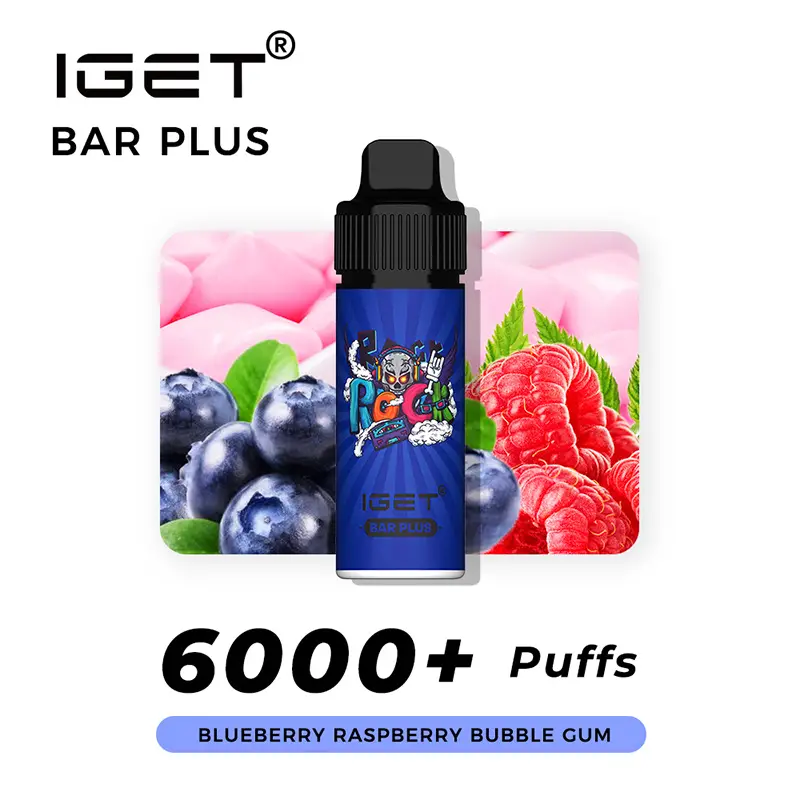 IGET Bar Plus 6000 Puffs – Blueberry Raspberry Bubble Gum - VAPESAU