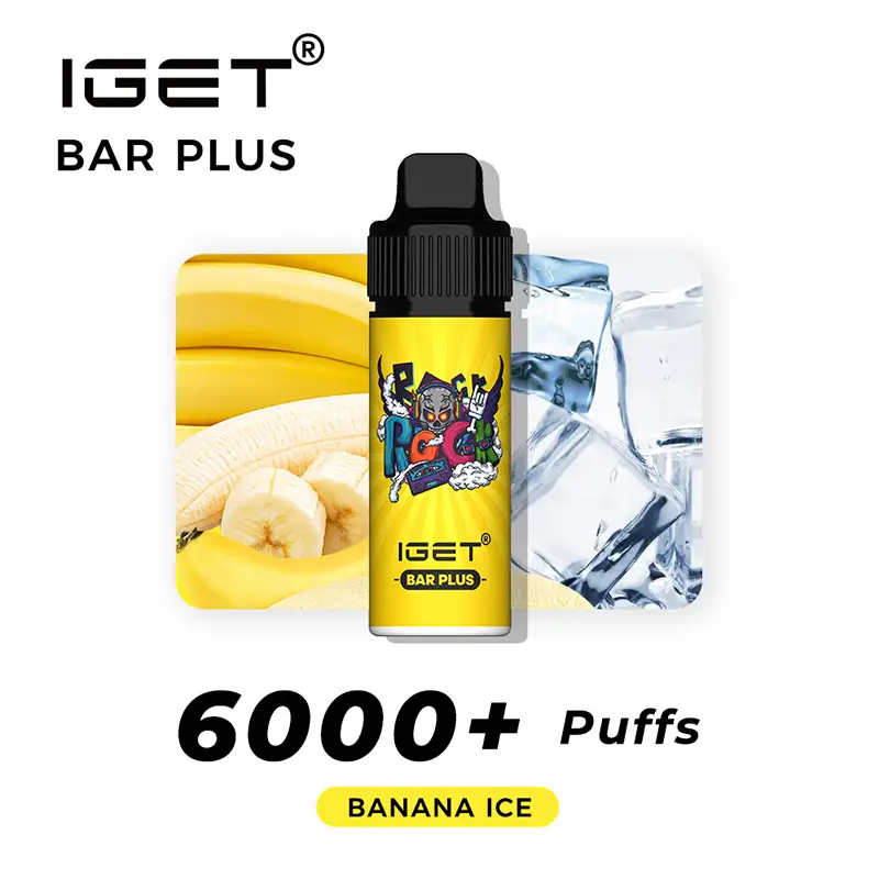 IGET Bar Plus 6000 Puffs – Banana Ice - VAPESAU