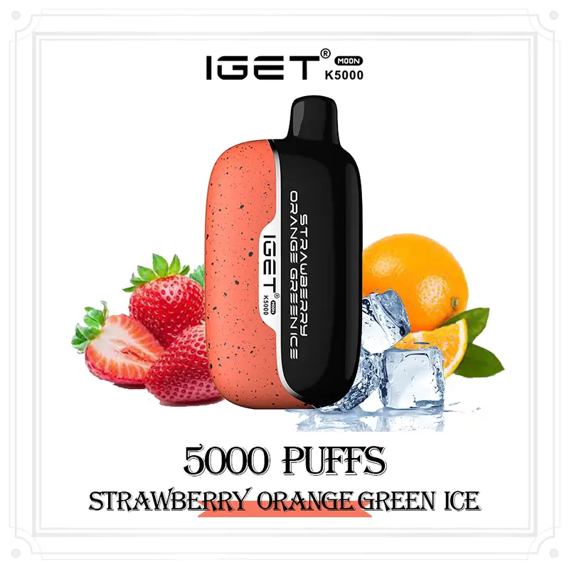 IGET Moon K5000 Puffs - Strawberry Orange Green Ice - VAPESAU