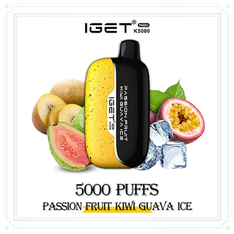 IGET Moon K5000 Puffs - Passion Fruit Kiwi Guava Ice - VAPESAU
