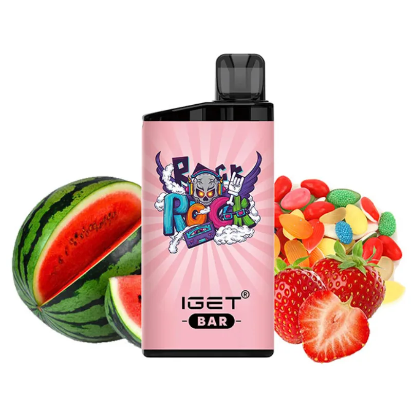 IGET Bar 3500 Puffs-Strawberry Watermelon Hard Candy - VAPESAU
