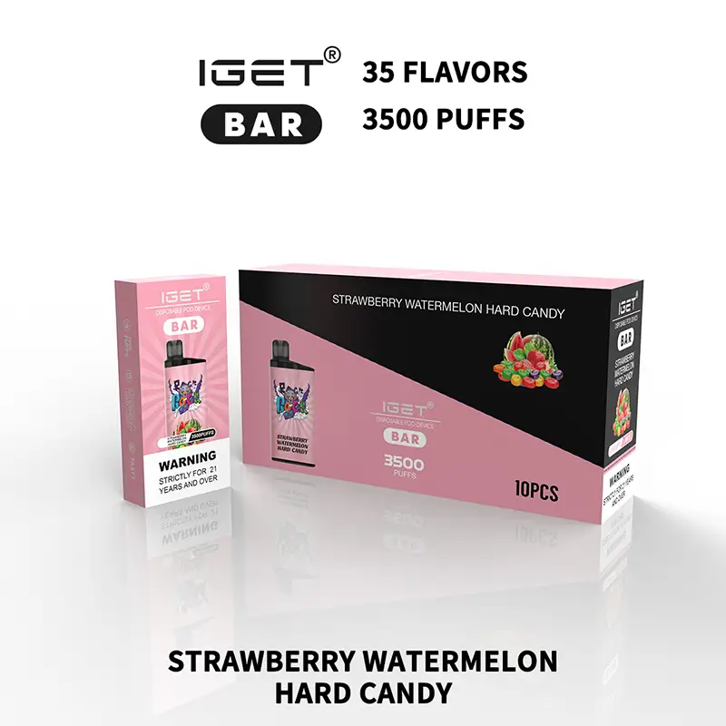 IGET Bar 3500 Puffs-Strawberry Watermelon Hard Candy - VAPESAU