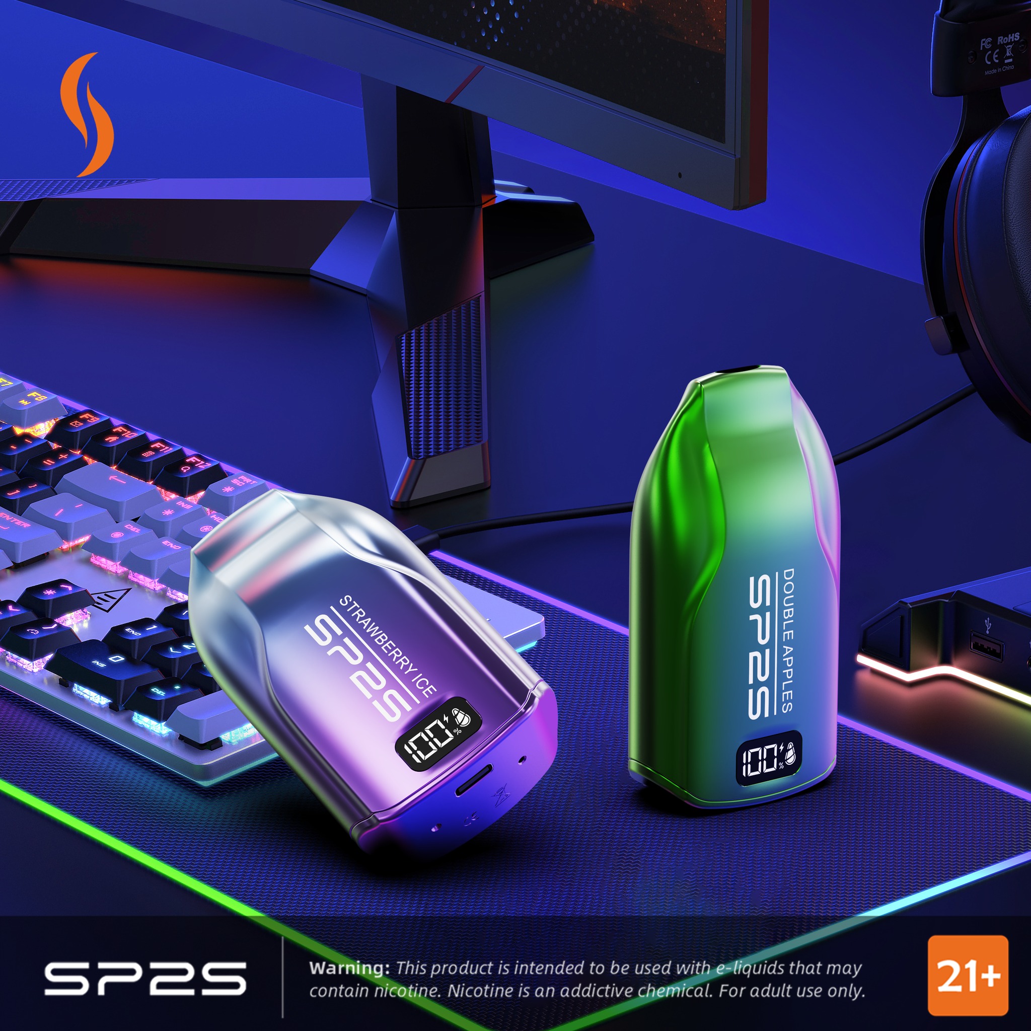 SP2S SUPERSPORT M 12000 Puffs (Digital display Rechargeable) - Passion fruit - VAPESAU