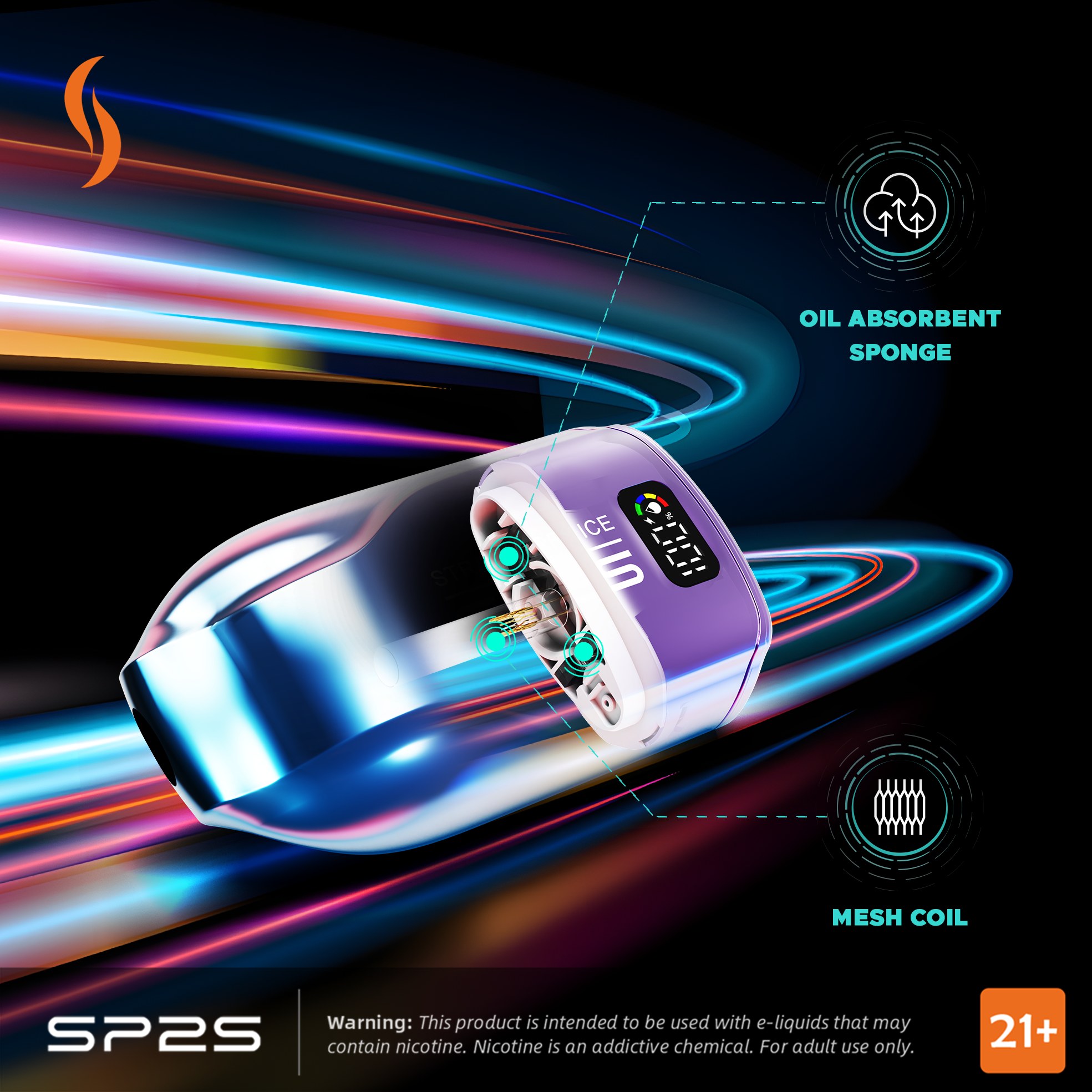 SP2S SUPERSPORT M 12000 Puffs (Digital display Rechargeable) - Passion fruit - VAPESAU