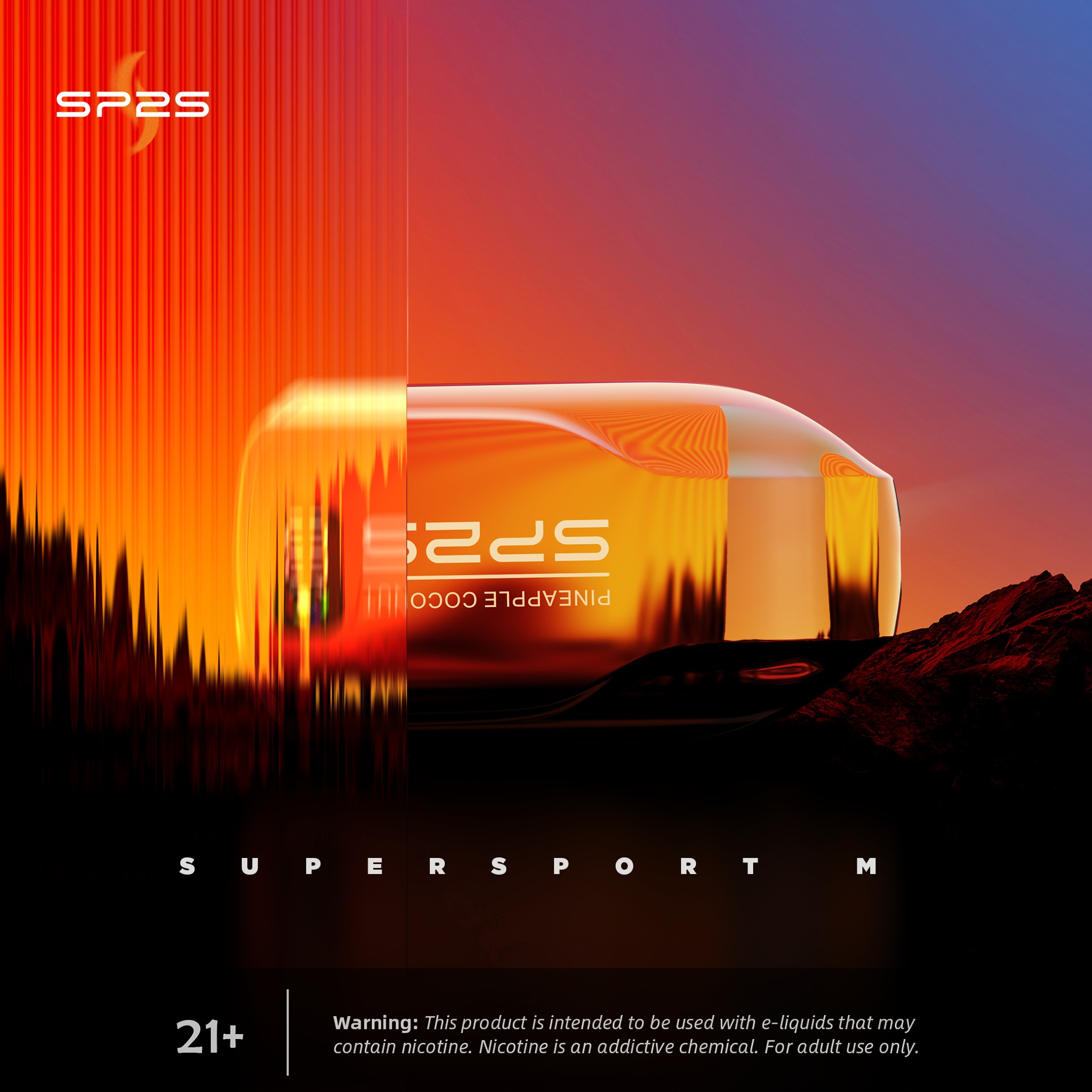 SP2S SUPERSPORT M 12000 Puffs (Digital display Rechargeable) - Passion fruit - VAPESAU