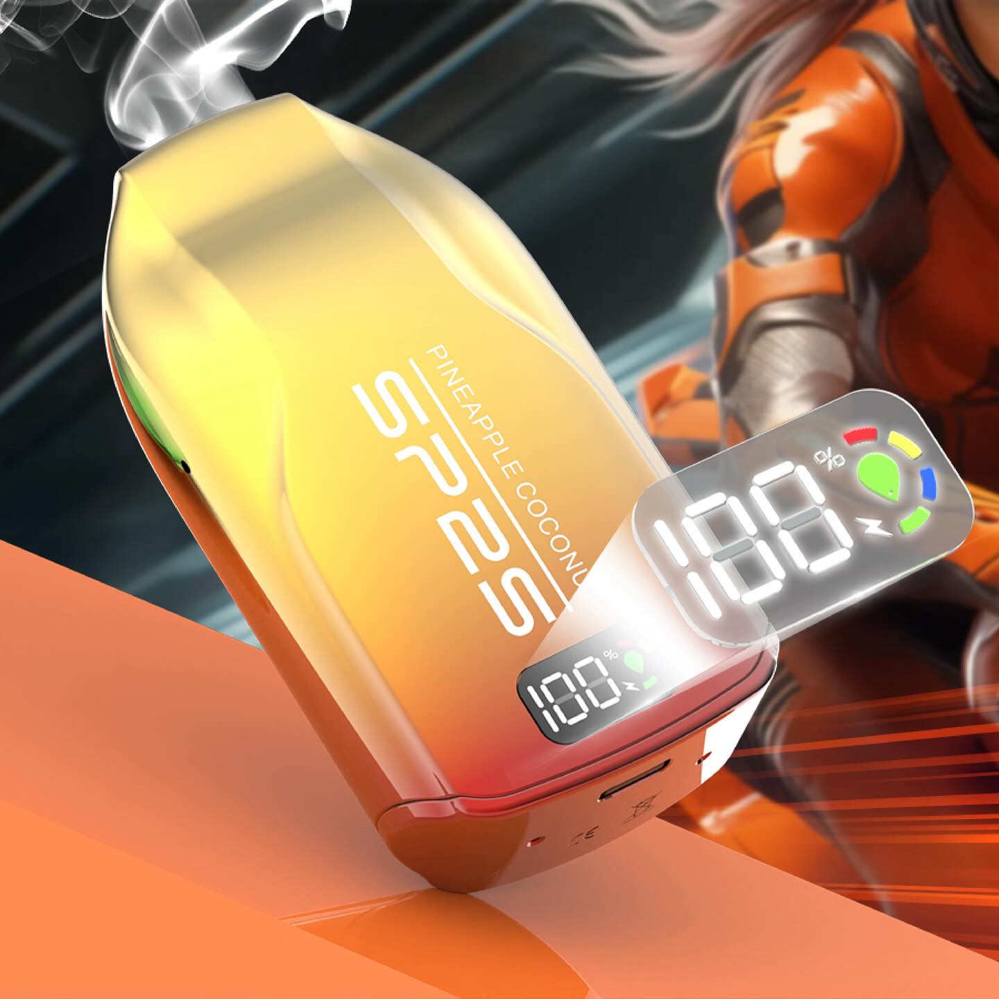 SP2S SUPERSPORT M 12000 Puffs (Digital display Rechargeable) - Passion fruit - VAPESAU