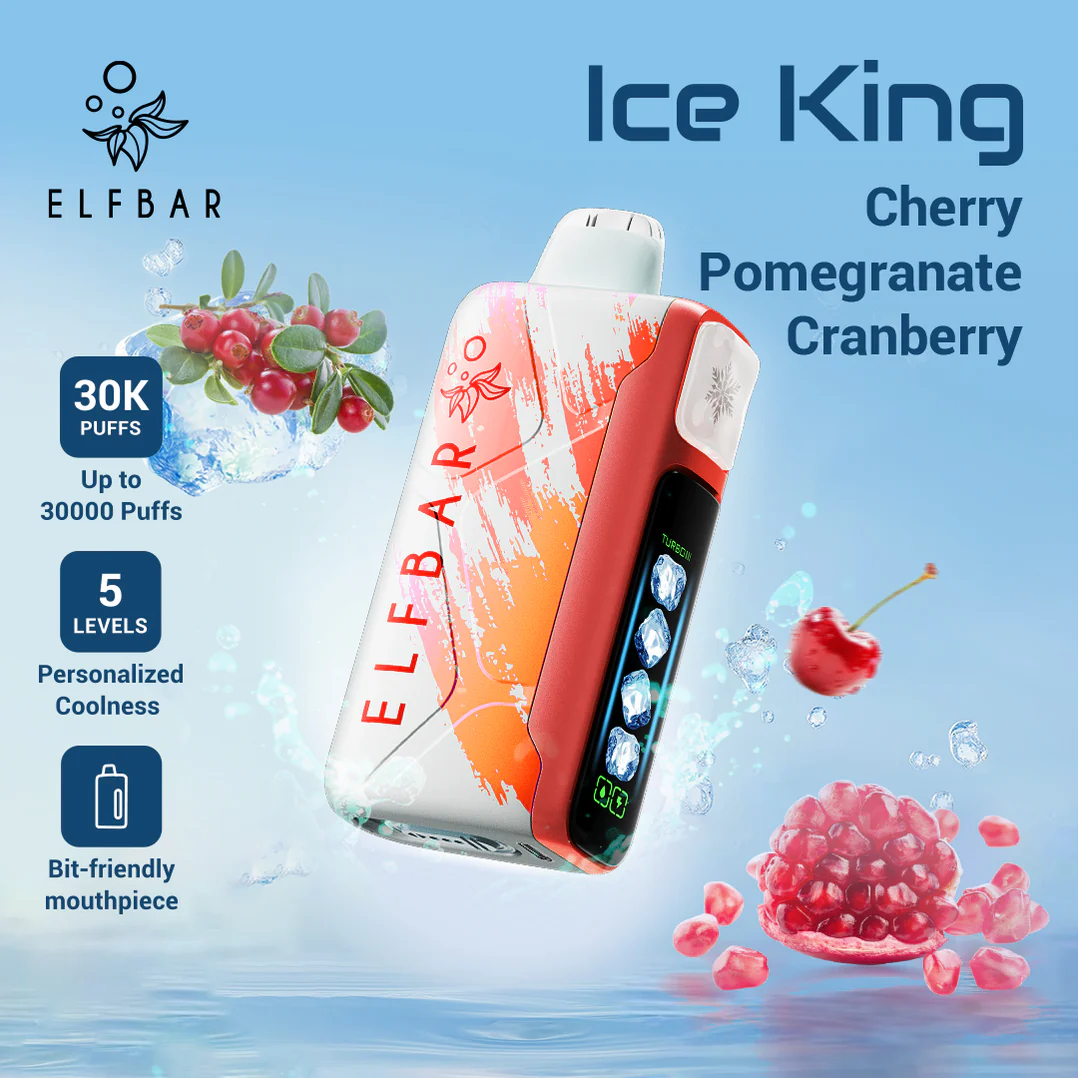 ELFBAR ICE KING 30,000 Puffs Disposable E-cigarette | 5 Adjustable Ice Levels × Ultra-Long Battery Life - VAPESAU