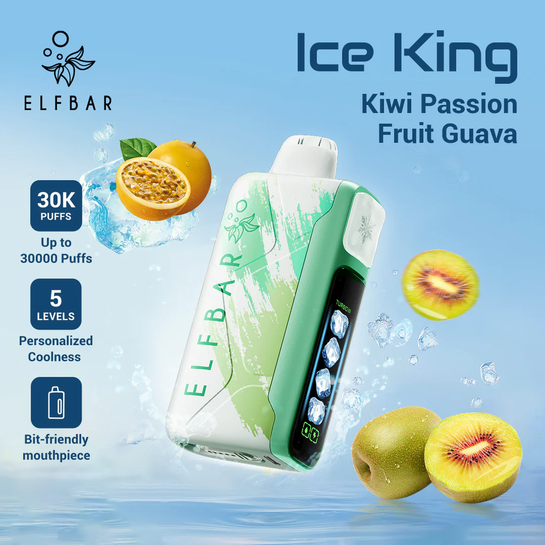 ELFBAR ICE KING 30,000 Puffs Disposable E-cigarette | 5 Adjustable Ice Levels × Ultra-Long Battery Life - VAPESAU