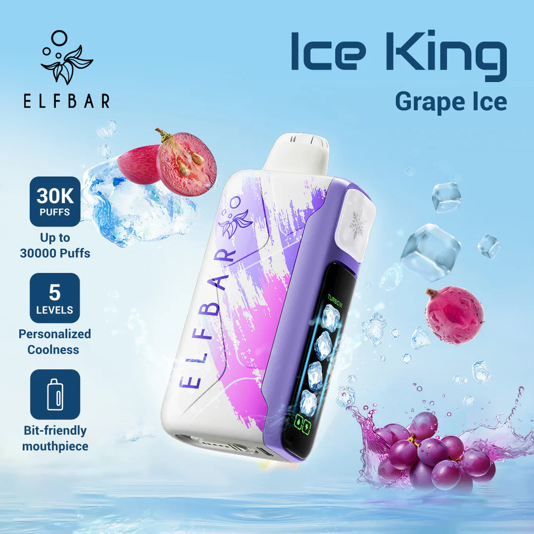 ELFBAR ICE KING 30,000 Puffs Disposable E-cigarette | 5 Adjustable Ice Levels × Ultra-Long Battery Life - VAPESAU