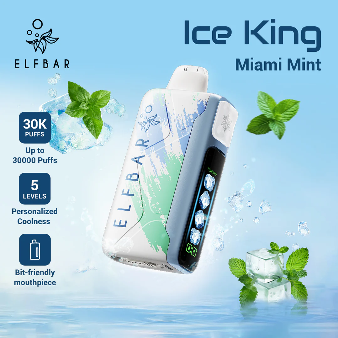 ELFBAR ICE KING 30,000 Puffs Disposable E-cigarette | 5 Adjustable Ice Levels × Ultra-Long Battery Life - VAPESAU