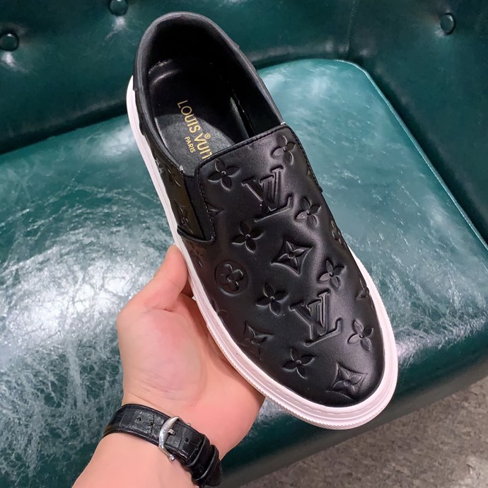 Louis Vuitton Unisex Beverly Hills Slip-On Sneaker Monogram Embossed Calf Leather