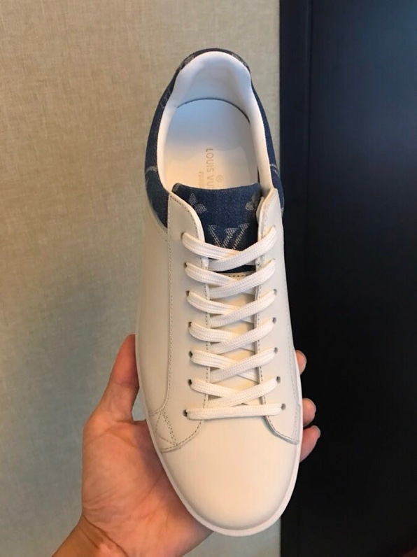 LOUIS VUITTON LV Luxembourg Sneakers 'White with Blue Denim Monogram Top'