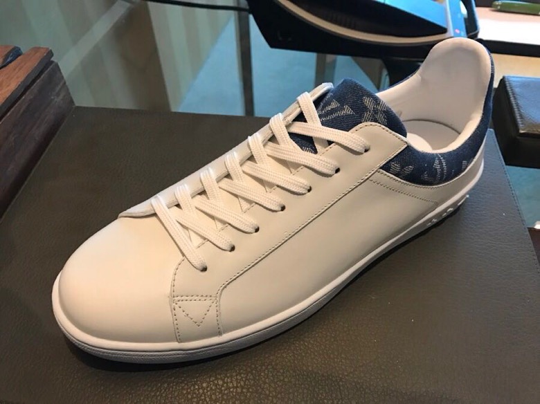 LOUIS VUITTON LV Luxembourg Sneakers 'White with Blue Denim Monogram Top'