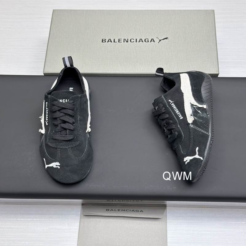 Balenciaga x Puma Speedcat Suede Distressed Black White