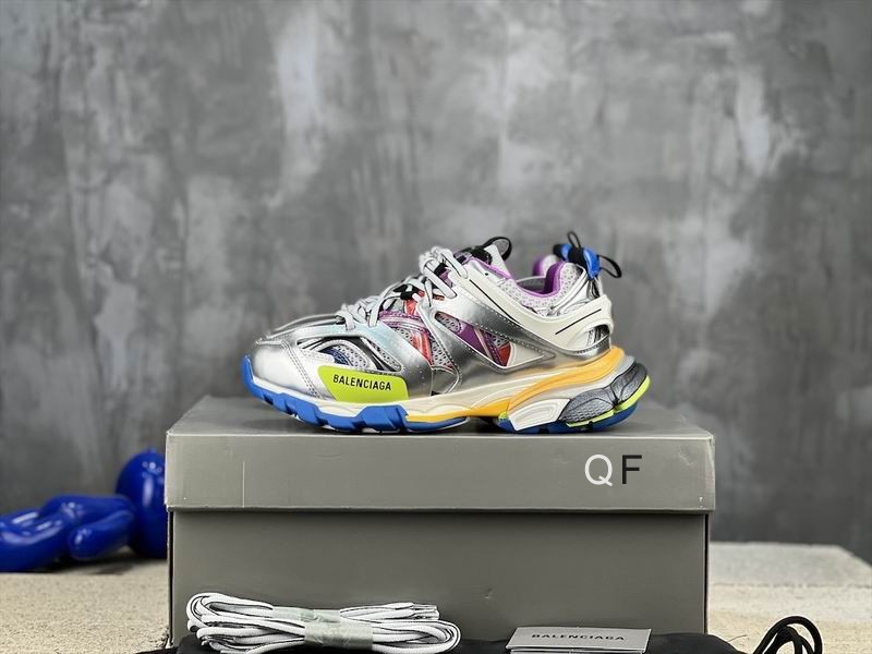 Balenciaga Track Leather Free White Silver Multi
