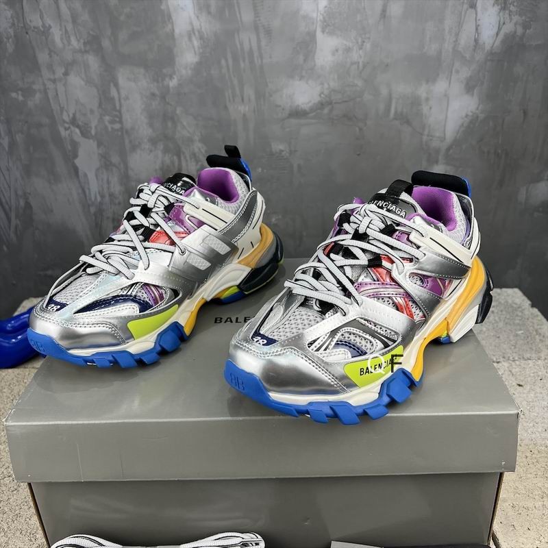 Balenciaga Track Leather Free White Silver Multi