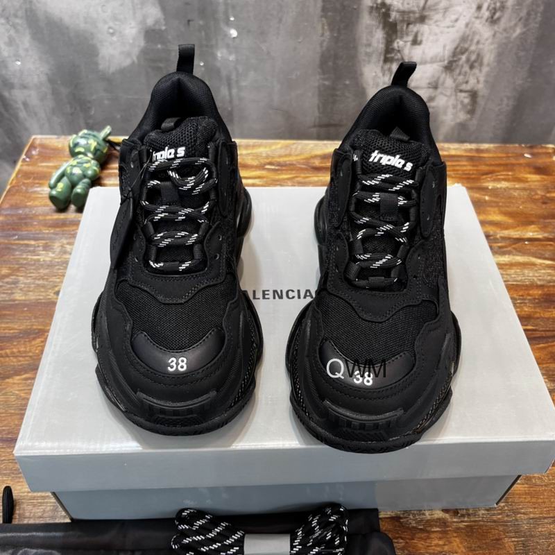 Balenciaga Triple S Black White Laces