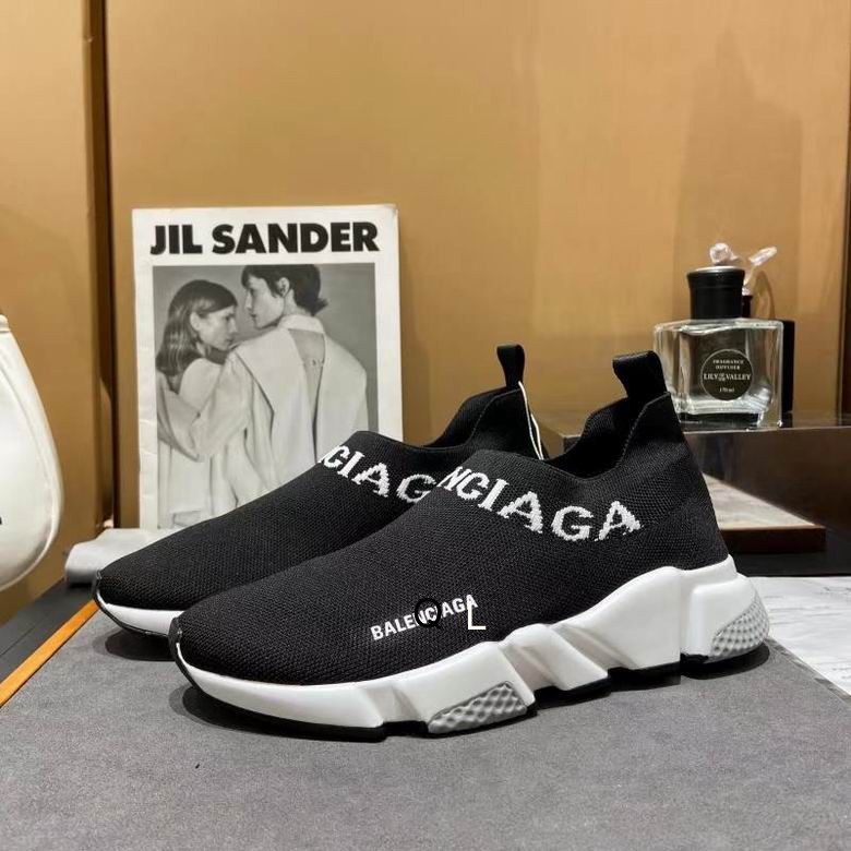 Balenciaga Speed Lace Up Black White