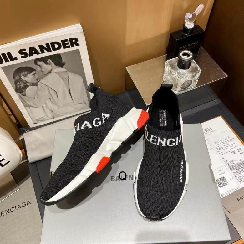 Balenciaga Speed 2.0 Lace Up Black Red Sole