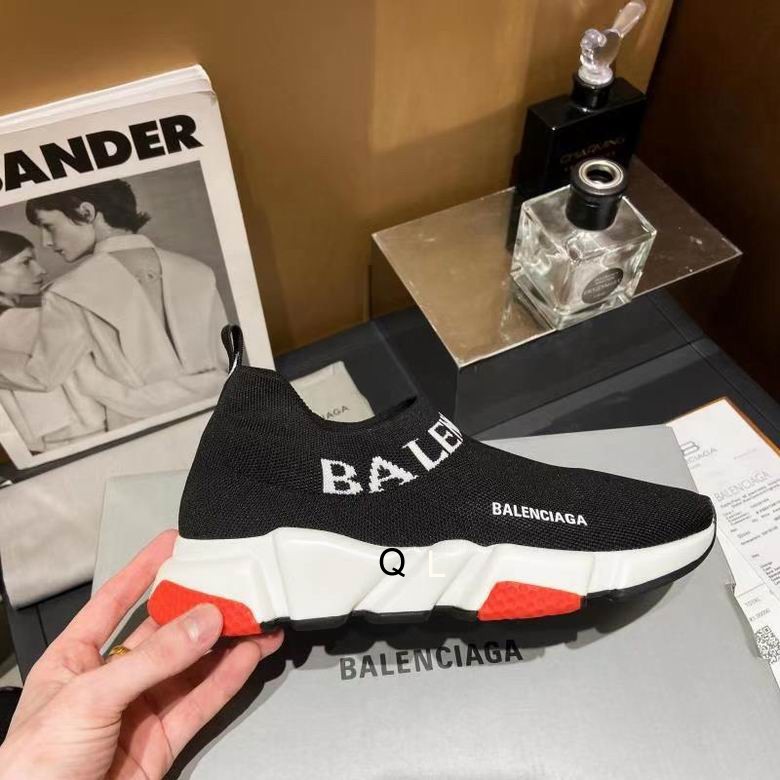 Balenciaga Speed 2.0 Lace Up Black Red Sole