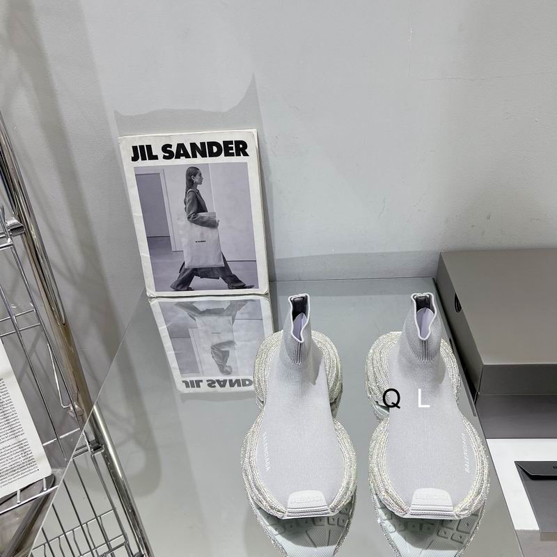 Balenciaga Speed Trainer Clear Sole Grey