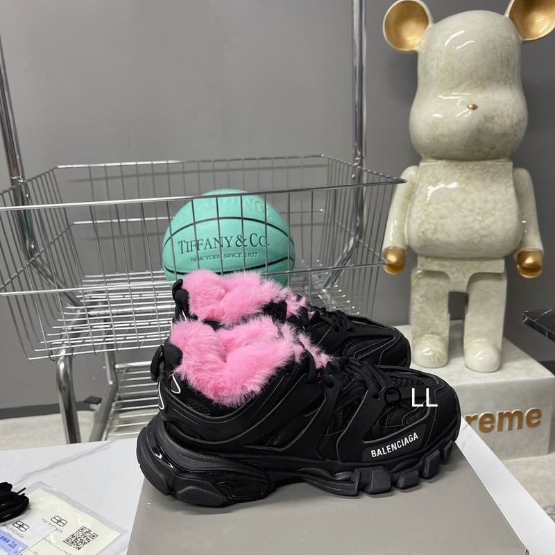 Balenciaga Track Fake Fur Black Pink