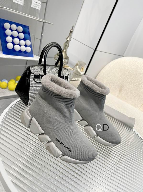 Balenciaga Speed 2.0 Recycled Fake Fur Gray