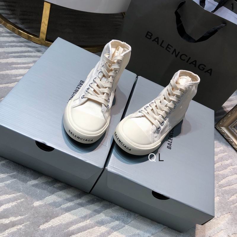 Balenciaga Paris High-Top Sneakers - White