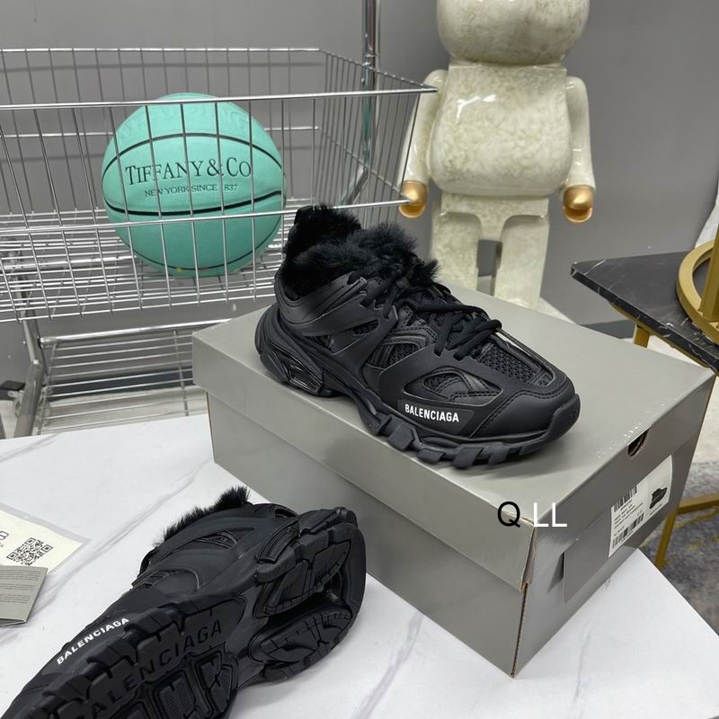 Balenciaga Track Fake Fur Black