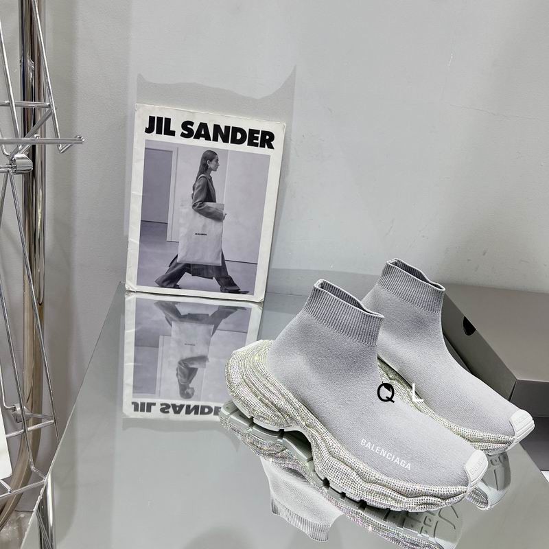Balenciaga Speed Trainer Clear Sole Grey