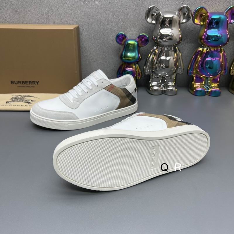 Burberry Leather Suede and House Check Sneakers Optic White