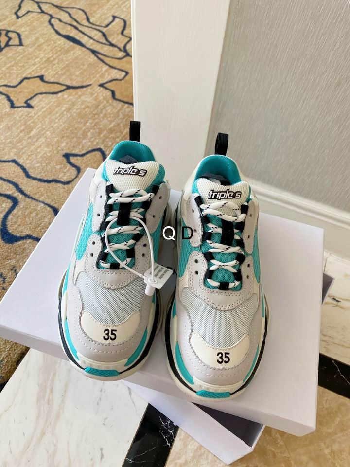 Balencaiga Triple S White Grey Turquoise