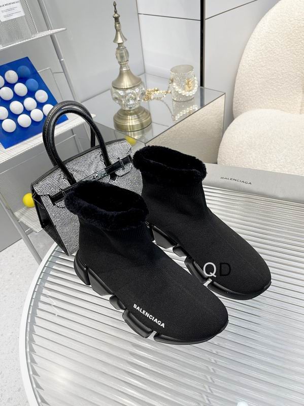 Balenciaga Speed 2.0 Recycled Fake Fur Black