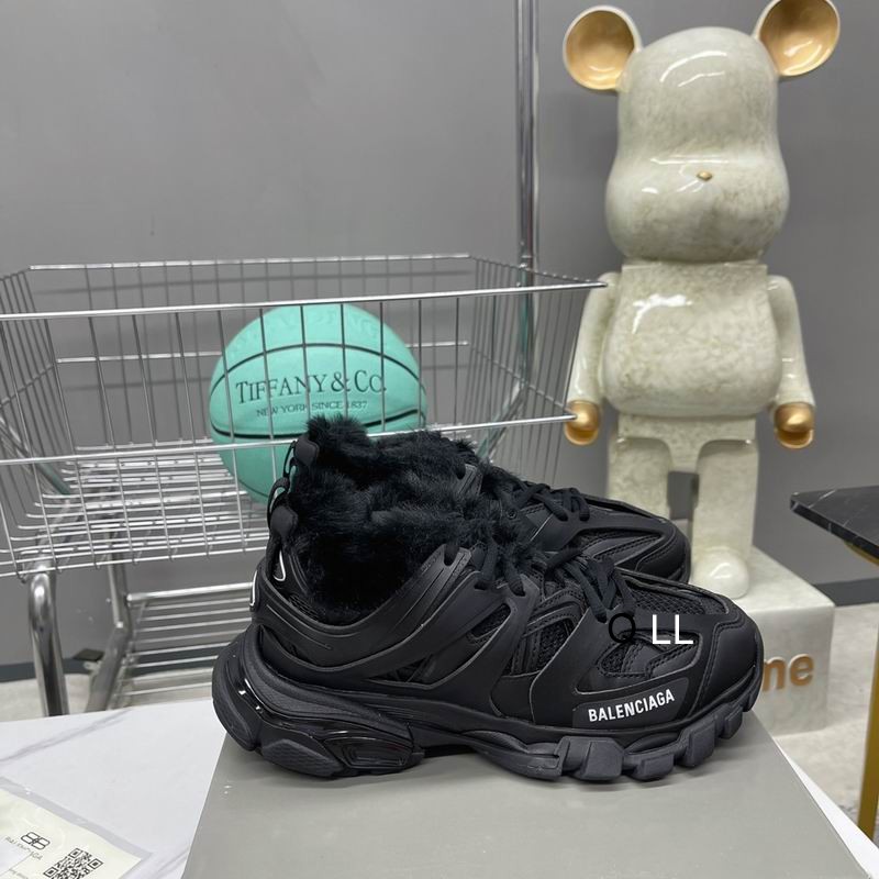 Balenciaga Track Fake Fur Black
