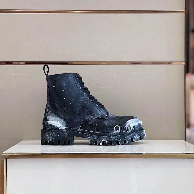 BALENCIAGA Strike Distressed Canvas Ankle Boots