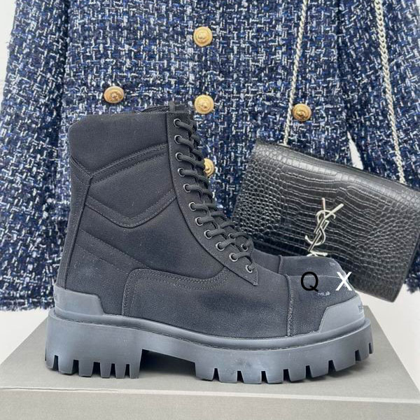 BALENCIAGA Balenciaga Combat Strike Canvas Lace-Up Boots