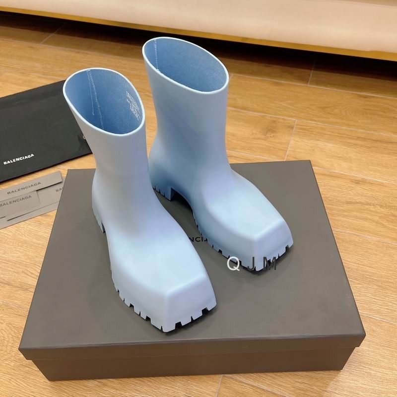 Balenciaga Trooper Rubber Boots Blue