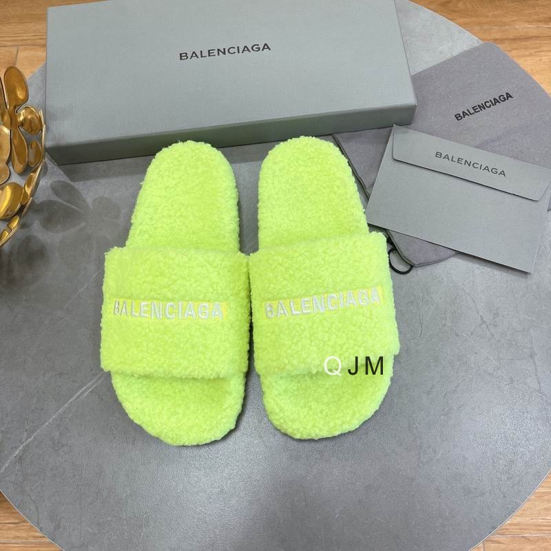 Balenciaga Furry Slide Yellow