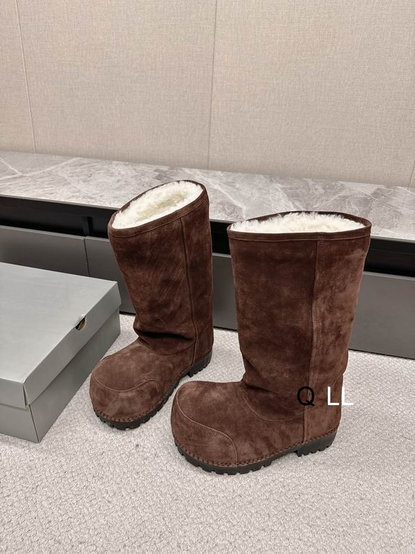 BalenciagaAlaska Fur High suede boots in dark brown