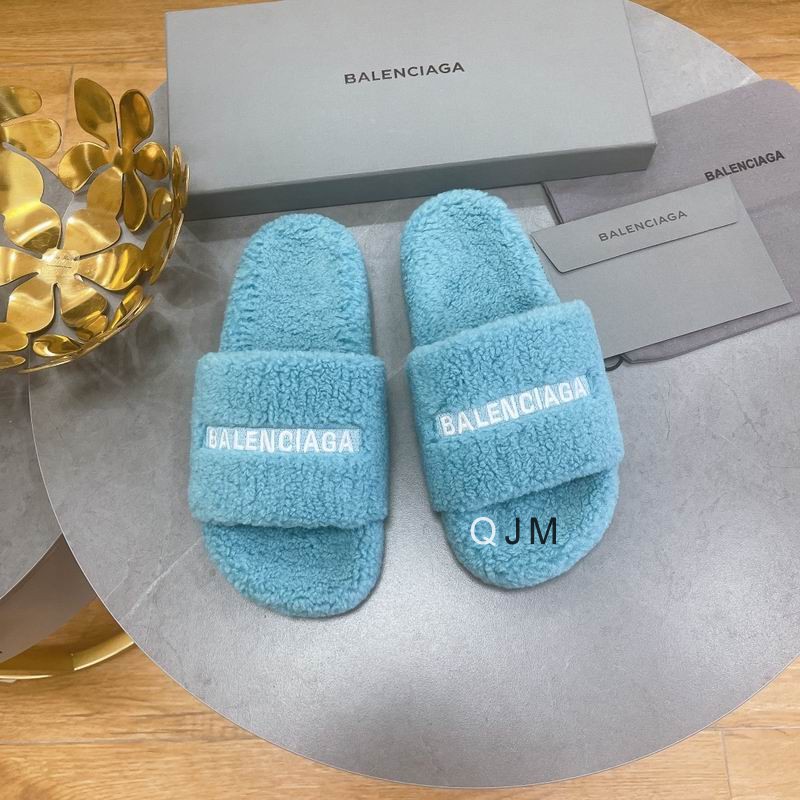Balenciaga Furry Slide Blue