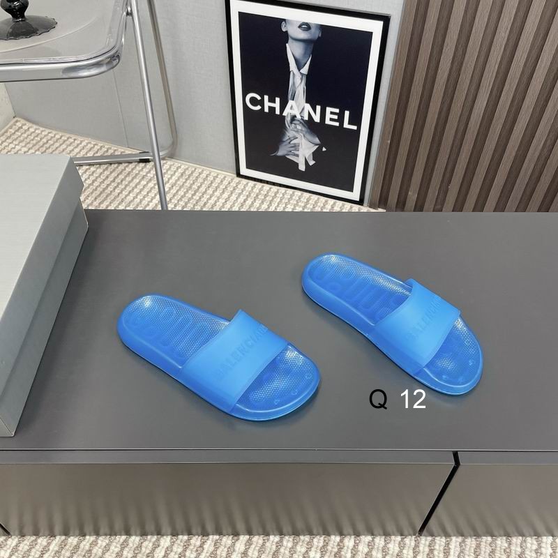 Balenciaga pool rubber slide sandals blue