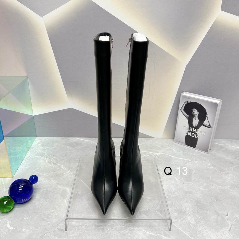 Balenciaga Black pointed high-heeled knee high boots