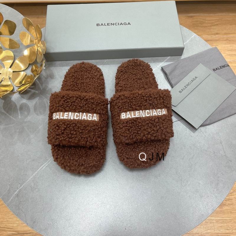 Balenciaga Furry Slide Brown