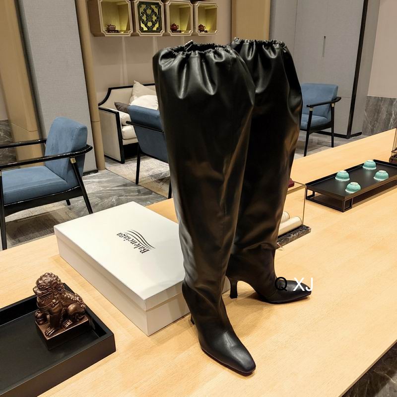 Balenciaga Stiletto High Heel Leather Boots – Sansa Costa