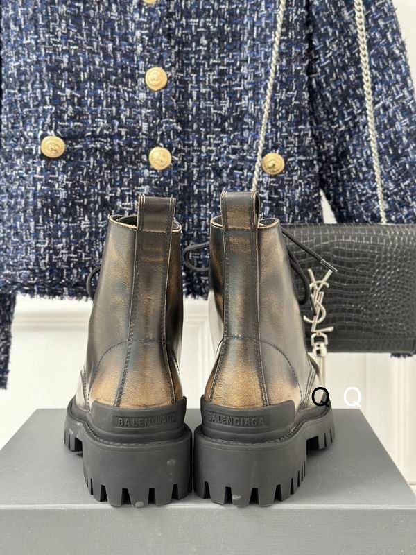 Balenciaga Strike Bootie L20 Combat Boots In Black Leather