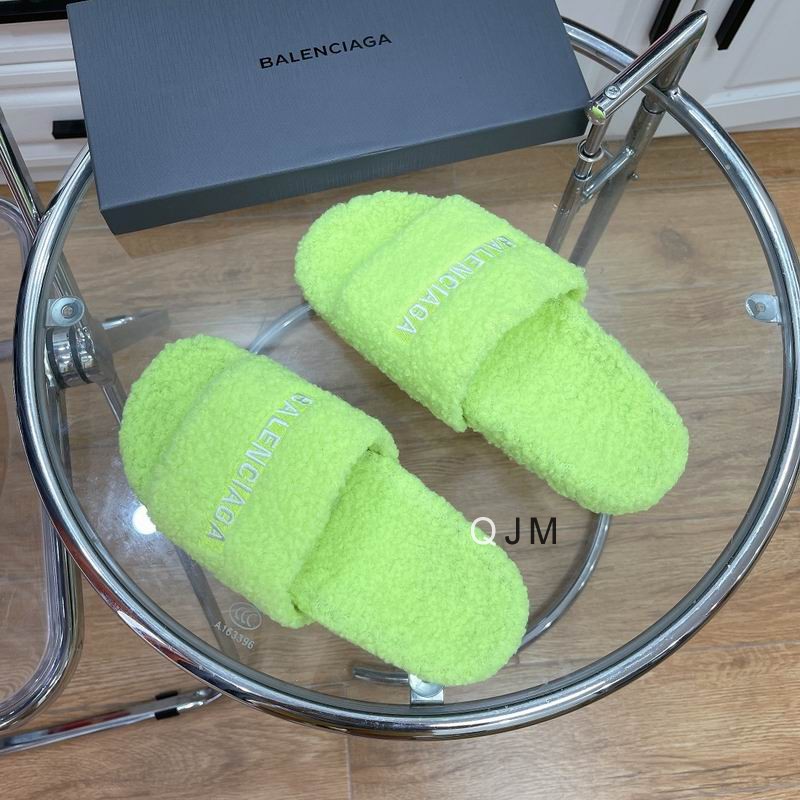 Balenciaga Furry Slide Yellow