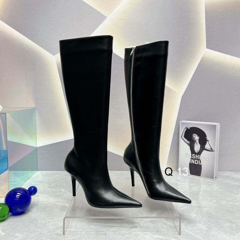 Balenciaga Black pointed high-heeled knee high boots