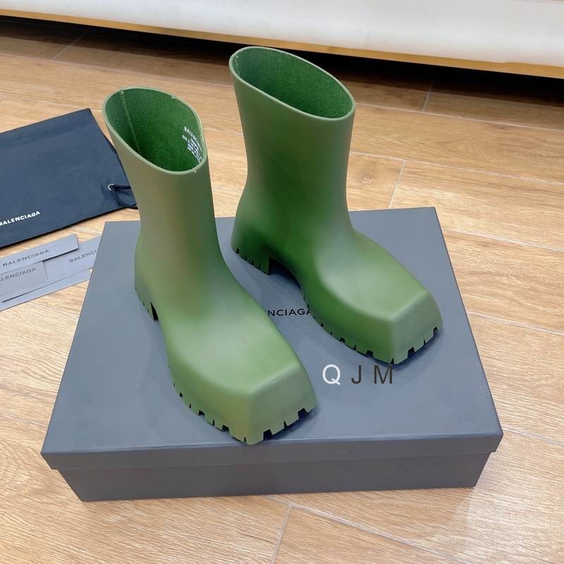 Balenciaga Trooper Rubber Boots Green